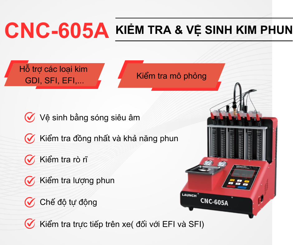 Máy xúc rửa và kiểm tra kim phun CNC-605A
